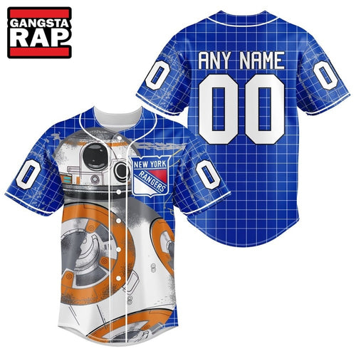 NHL New York Rangers x BB 8 D Star War Baseball Jersey