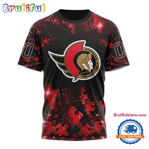 NHL Ottawa Senators Autism Awareness Hockey New Design TShirt, Sweatshirt, Hoodie