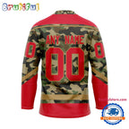 NHL Ottawa Senators Camo Veterans Custom Hockey Jersey
