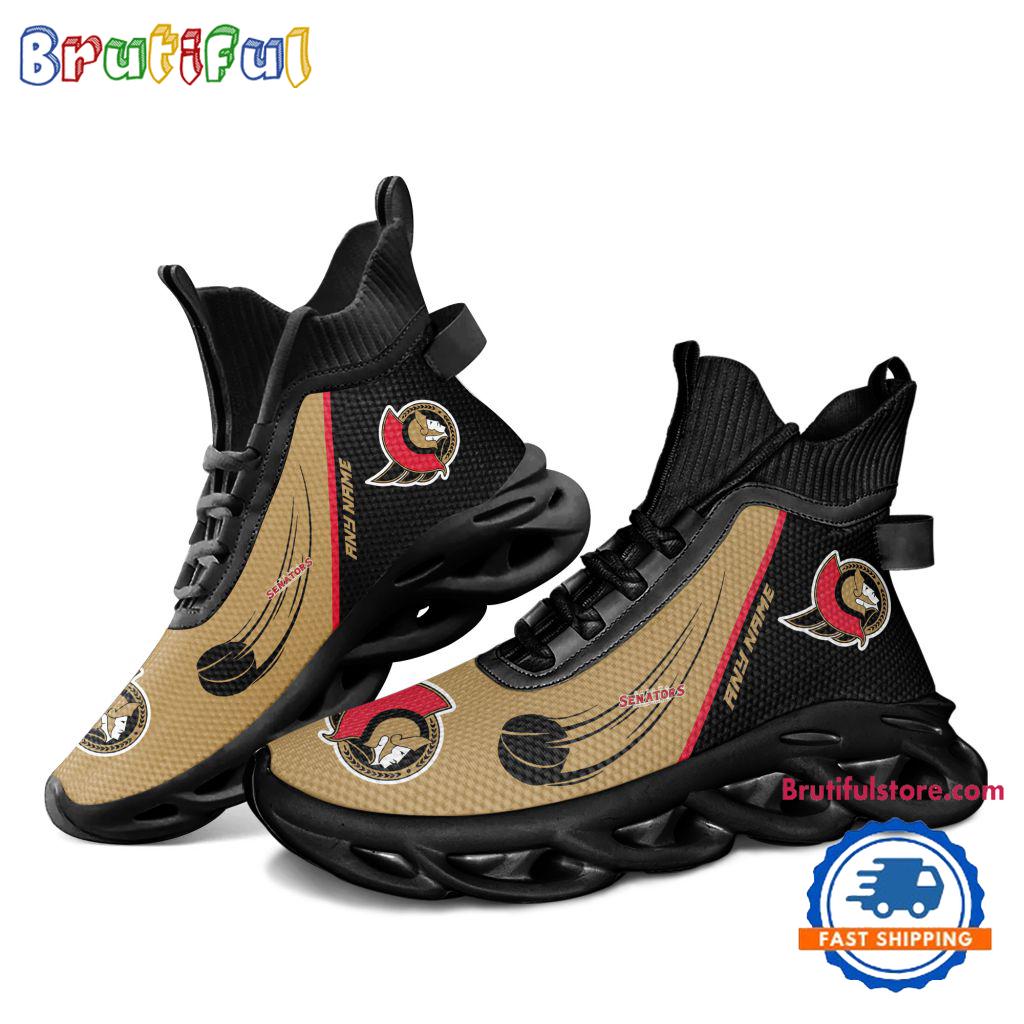 NHL Ottawa Senators Custom Name High Top Max Soul Shoes, Hockey Team Design Shoes Sneaker