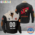 NHL Ottawa Senators Hockey Team Custom Name And Number Buttoned Collar Sweatshirt