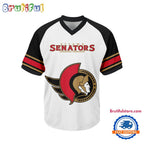 NHL Ottawa Senators Hockey Team Design V-neck Mesh Short Sleeve Jersey