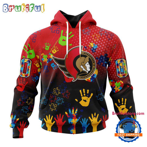 NHL Ottawa Senators Special Autism Awareness Personalization Hoodie, TShirt, Sweatshirt