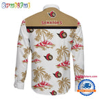 NHL Ottawa Senators Special Hockey Long Sleeve Hawaiian Design Button Shirt