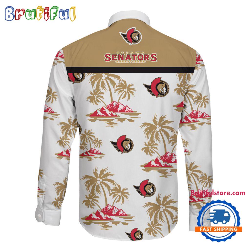 NHL Ottawa Senators Special Hockey Long Sleeve Hawaiian Design Button Shirt