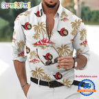 NHL Ottawa Senators Special Hockey Long Sleeve Hawaiian Design Button Shirt