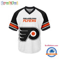 NHL Philadelphia Flyers Hockey Team Design V-neck Mesh Short Sleeve Jersey