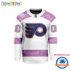 NHL Philadelphia Flyers Personalized Hockey Fights Cancer Design Jersey