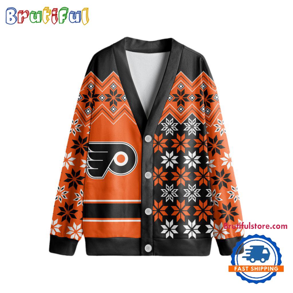 NHL Philadelphia Flyers Spcial Ugly Christmas Hockey Design Cardigan, Hockey Fans Cardigan Shirt