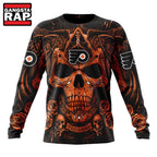 NHL Philadelphia Flyers Special Design Halloween With Skull Art Hoodie, T Shirt