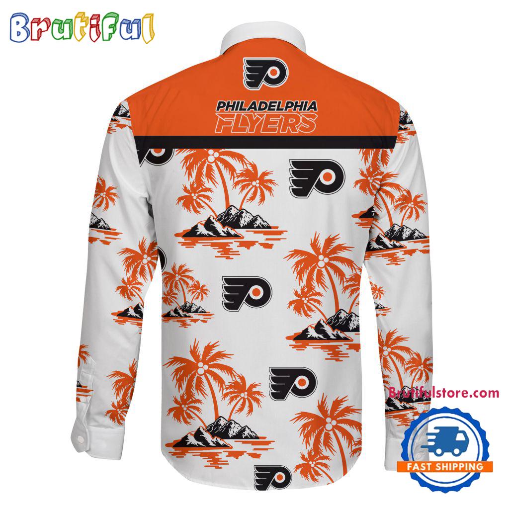 NHL Philadelphia Flyers Special Hockey Long Sleeve Hawaiian Design Button Shirt
