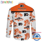 NHL Philadelphia Flyers Special Hockey Long Sleeve Hawaiian Design Button Shirt