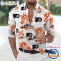 NHL Philadelphia Flyers Special Hockey Long Sleeve Hawaiian Design Button Shirt