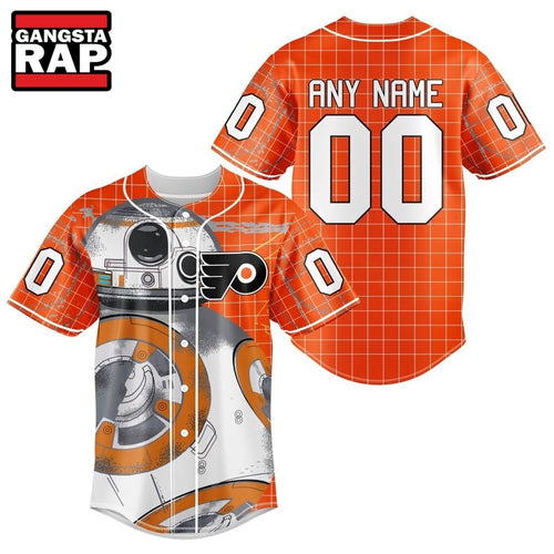 NHL Philadelphia Flyers x BB 8 D Star War Baseball Jersey