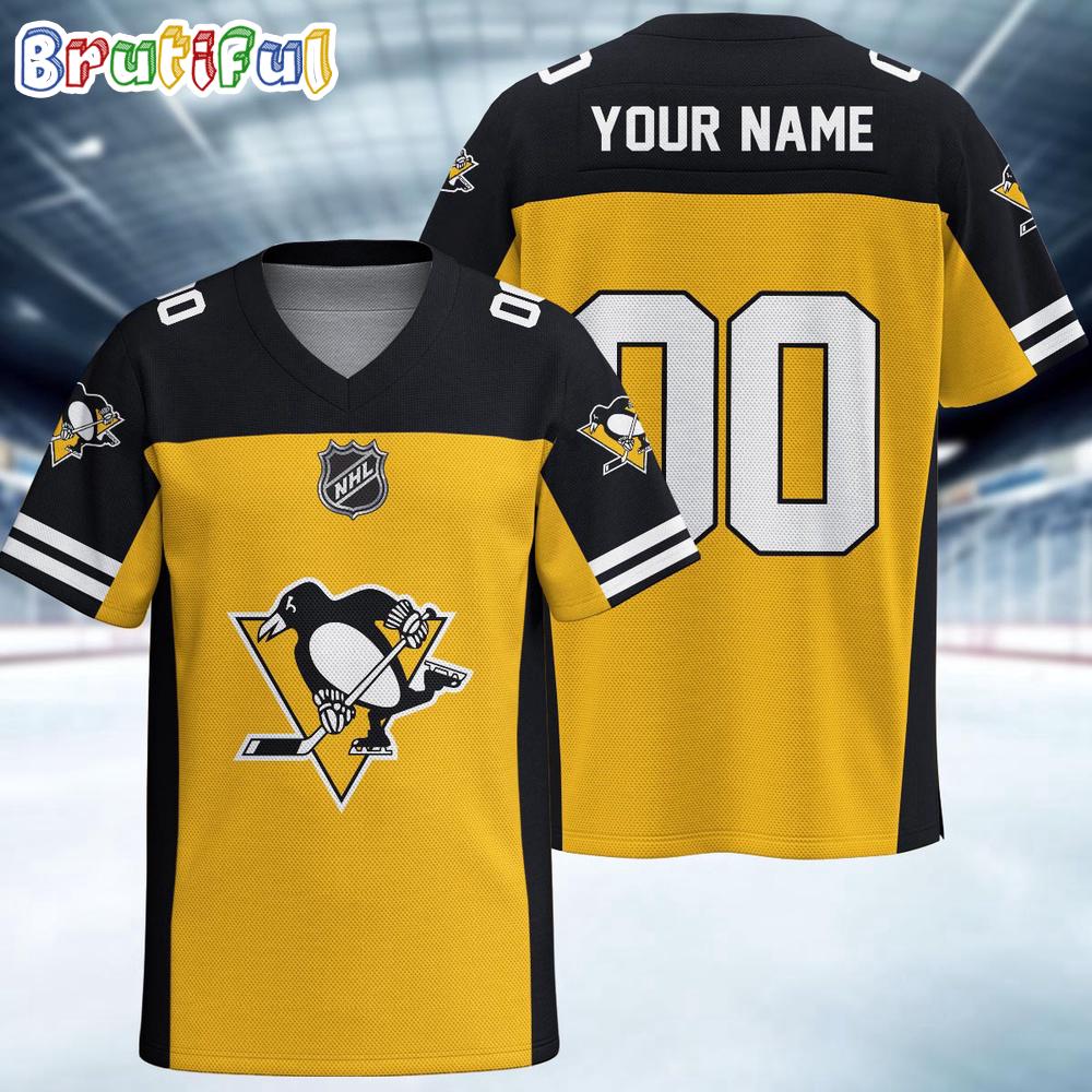 NHL Pittsburgh Penguins Hockey Team Personalized Football Jersey