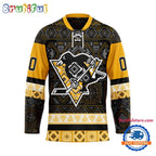 NHL Pittsburgh Penguins Personalized Native American Hockey Jersey