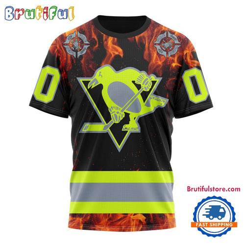 NHL Pittsburgh Penguins Special Honoring Firefighters Design T Shirt, Hoodie, Sweatshirt