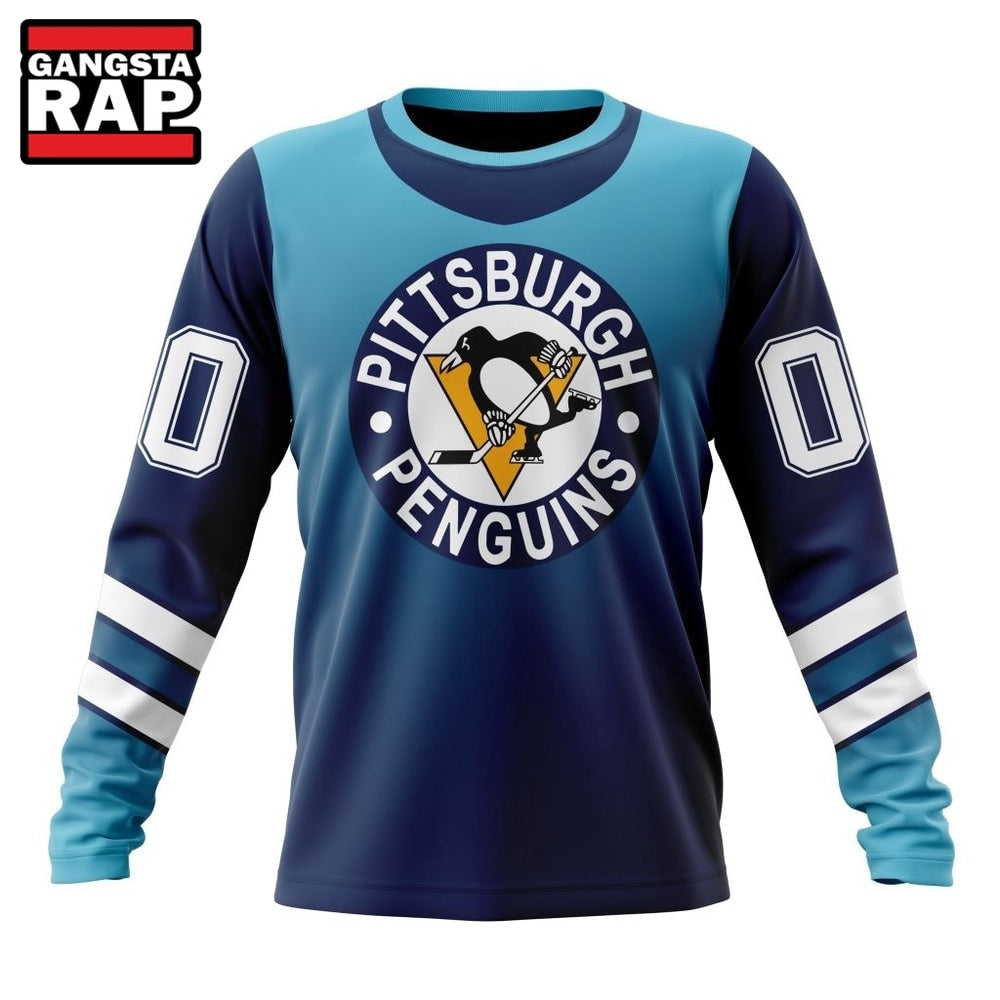 NHL Pittsburgh Penguins Special Retro Gradient Design Hoodie, T Shirt