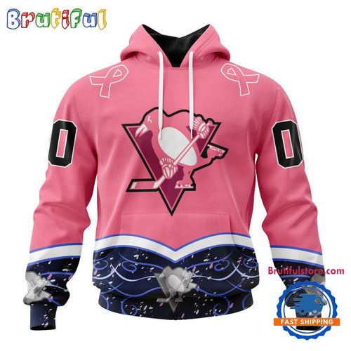 NHL Pittsburgh Penguins Specialized Hockey Fights Cancer Hoodie