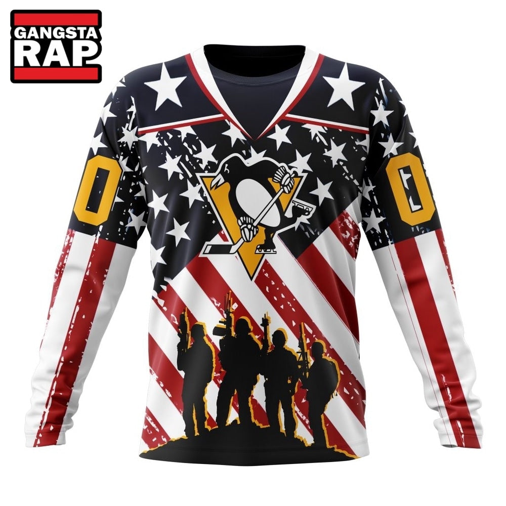 NHL Pittsburgh Penguins Specialized Kits For Honor USS Military Hoodie, T Shirt