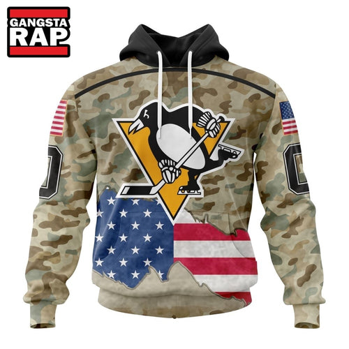 NHL Pittsburgh Penguins Specialized Kits For United State With Camo Color Hoodie, T Shirt