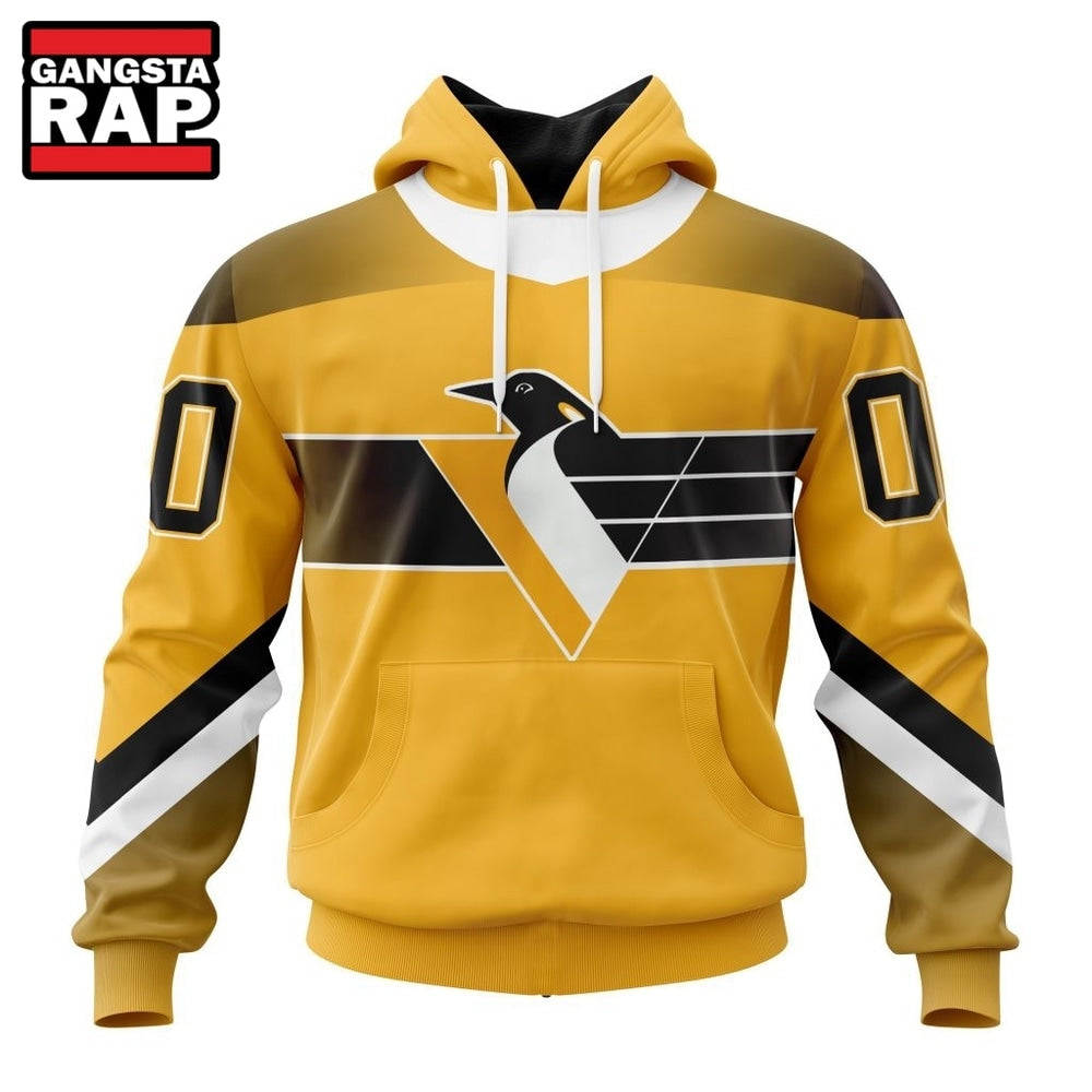 NHL Pittsburgh Penguins Specialized Unisex Kits With Retro Concepts Hoodie, T Shirt