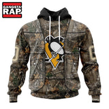 NHL Pittsburgh Penguins Specialized Unisex Vest Kits With Realtree Camo Hoodie, T Shirt