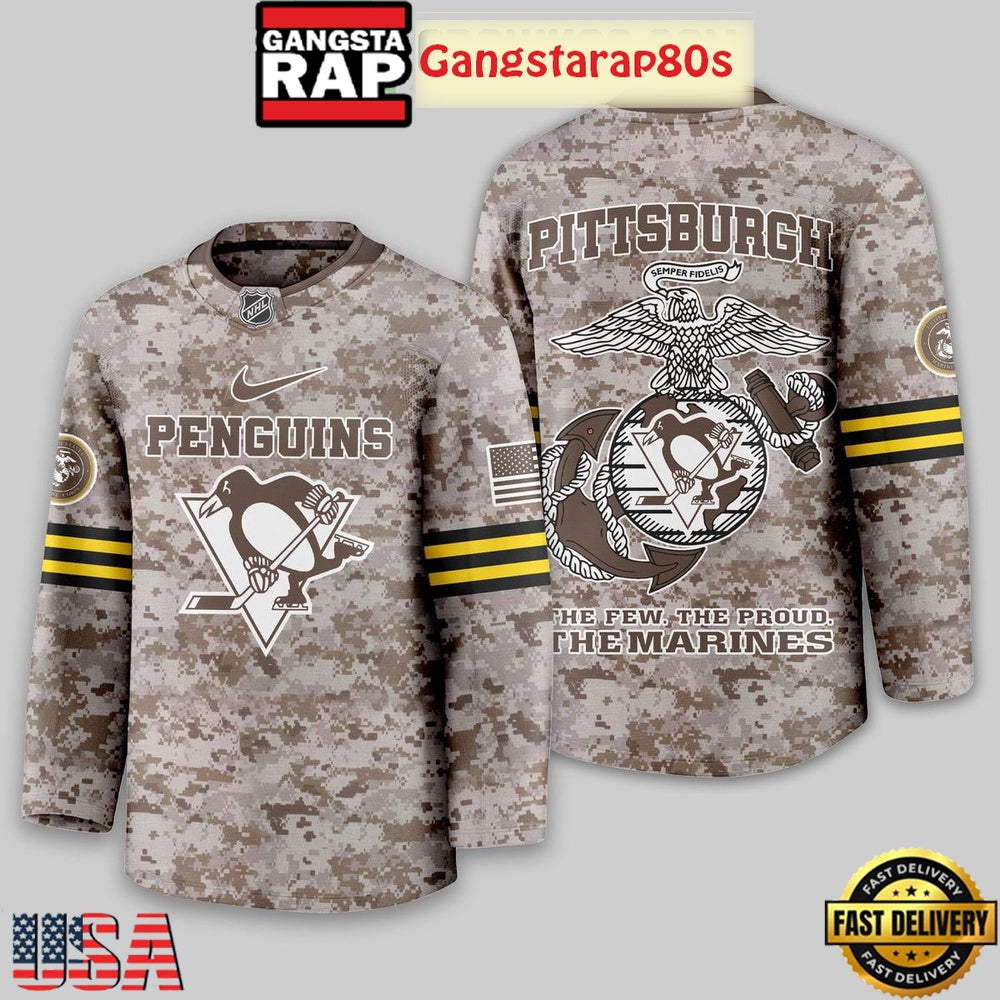 NHL Pittsburgh Penguins US Marine Corps Camo Hockey Jersey