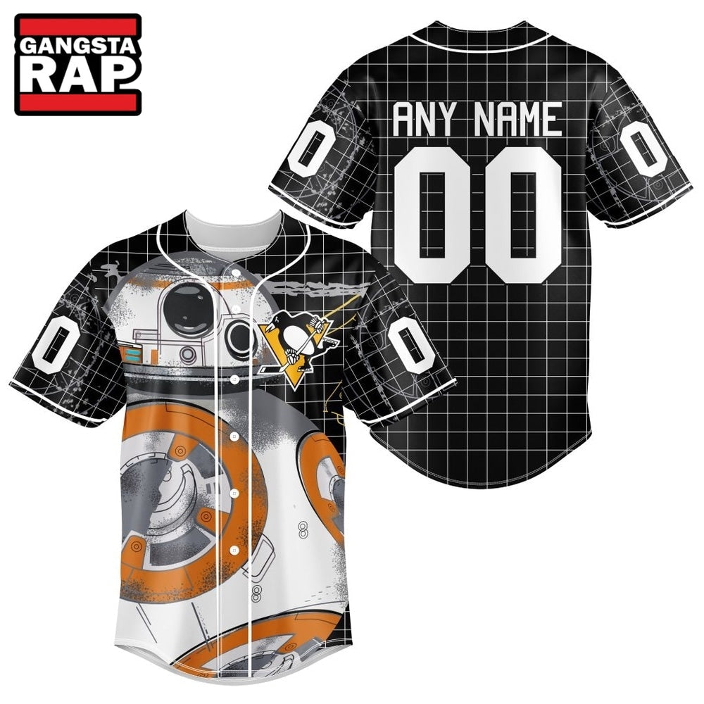 NHL Pittsburgh Penguins x BB 8 D Star War Baseball Jersey