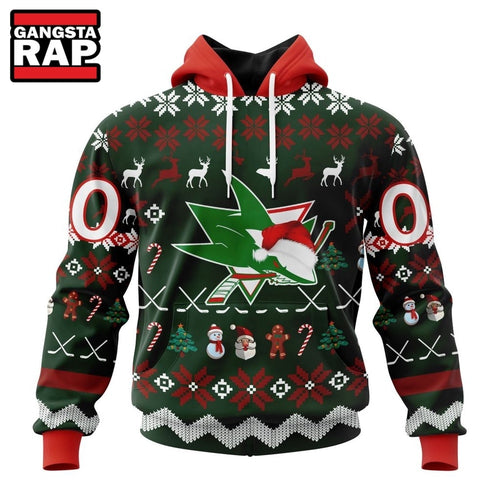 NHL San Jose Sharks Hockey Christmas Is Coming 2026 Hoodie, Hoodie T-Shirt