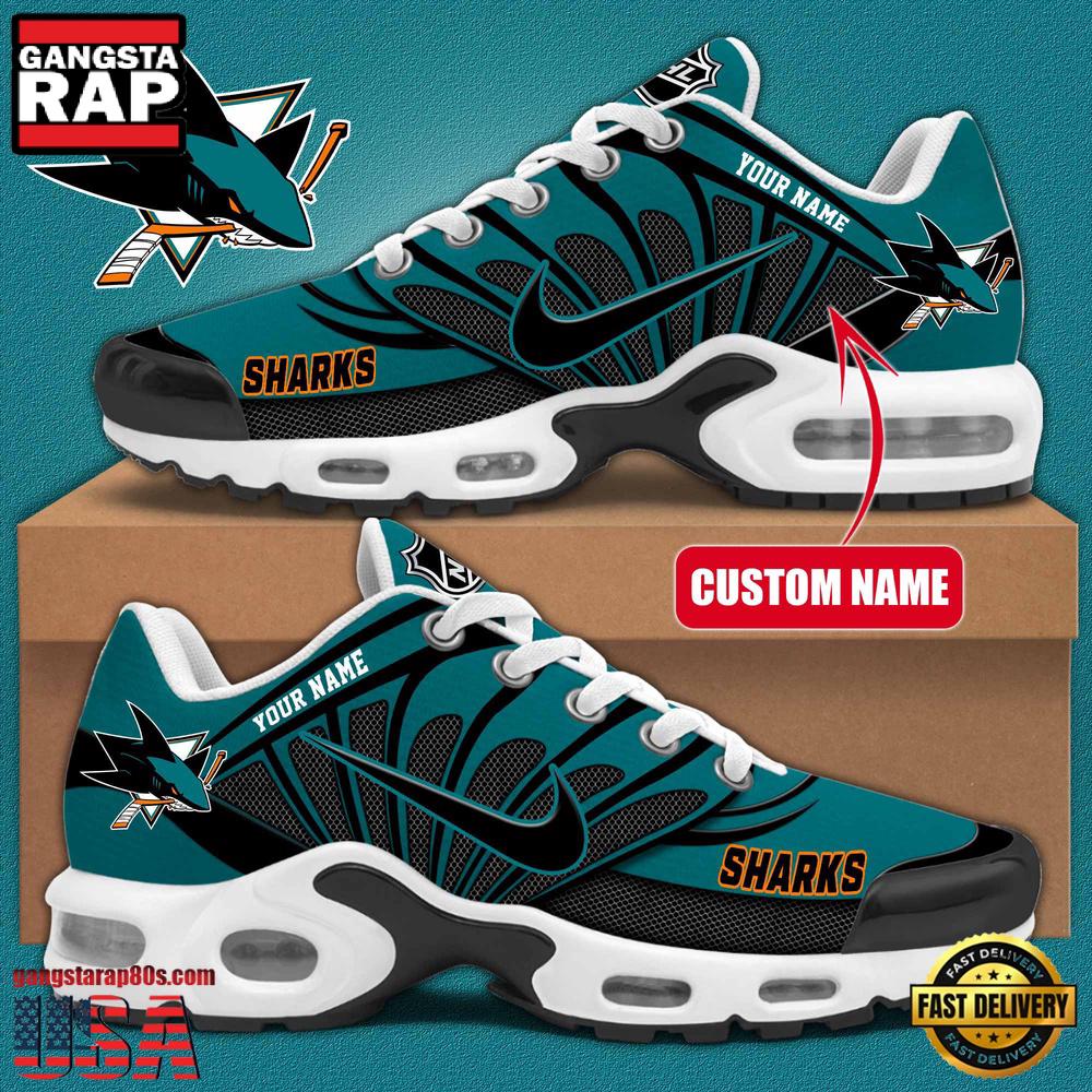 NHL Custom Name San Jose Sharks New Design Air Max Plus Shoes Running Sneakers