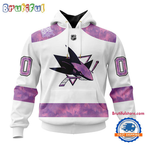 NHL San Jose Sharks Personalized Hockey Fight Cancer Design Limited New Hoodie, Hockey Fight Cancer 3D Shirt