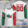 NHL San Jose Sharks Personalized Mexican Heritage Hockey Jersey