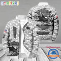 NHL San Jose Sharks Special Camo Honor Veterans Puffer Jacket, Hockey Team Design Jacket