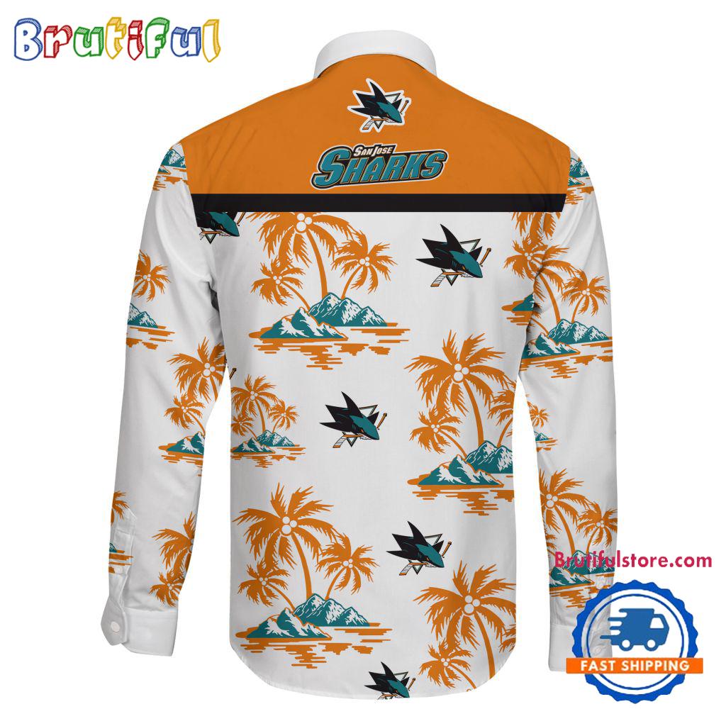 NHL San Jose Sharks Special Hockey Long Sleeve Hawaiian Design Button Shirt