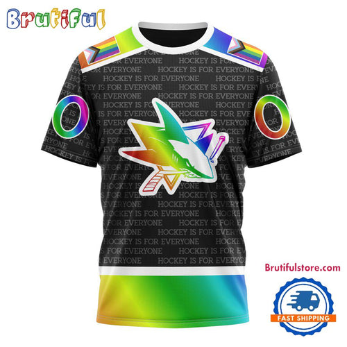 NHL San Jose Sharks Special LGBT Pride Is For Everyone Hockey Design T Shirt, Sweatshirt, Hoodie