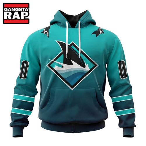 NHL San Jose Sharks Special Retro Gradient Design Hoodie, T Shirt