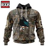 NHL San Jose Sharks Specialized Unisex Vest Kits With Realtree Camo Hoodie, T Shirt