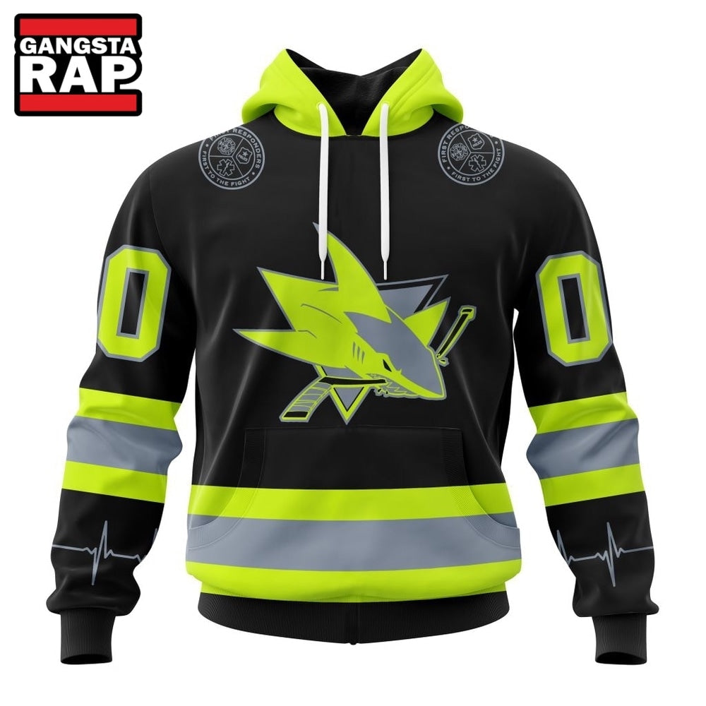 NHL San Jose Sharks Specialized With FireFighter Uniforms Color Hoodie, T Shirt
