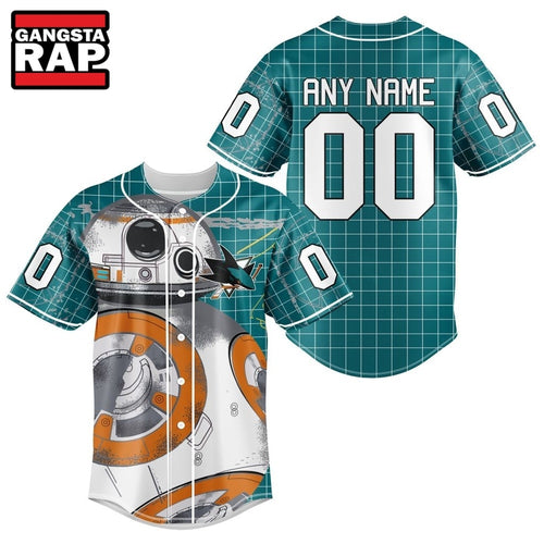 NHL San Jose Sharks x BB 8 D Star War Baseball Jersey