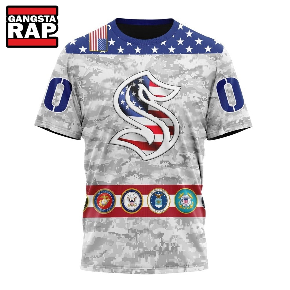 NHL Seattle Kraken Armed Forces Appreciation Design Hoodie, T Shirt