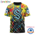 NHL Seattle Kraken Hockey Logo Team Autism Awareness Design TShirt, Sweatshirt, Hoodie