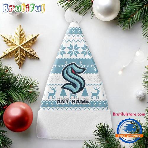 NHL Seattle Kraken Hockey Team Christmas Hat, Sport Santa Hats, Christmas Hat Gift
