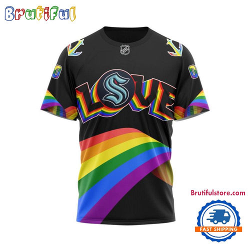 NHL Seattle Kraken Lover LGBT Pride Month Personalized T Shirt, Hoodie, Sweatshirt