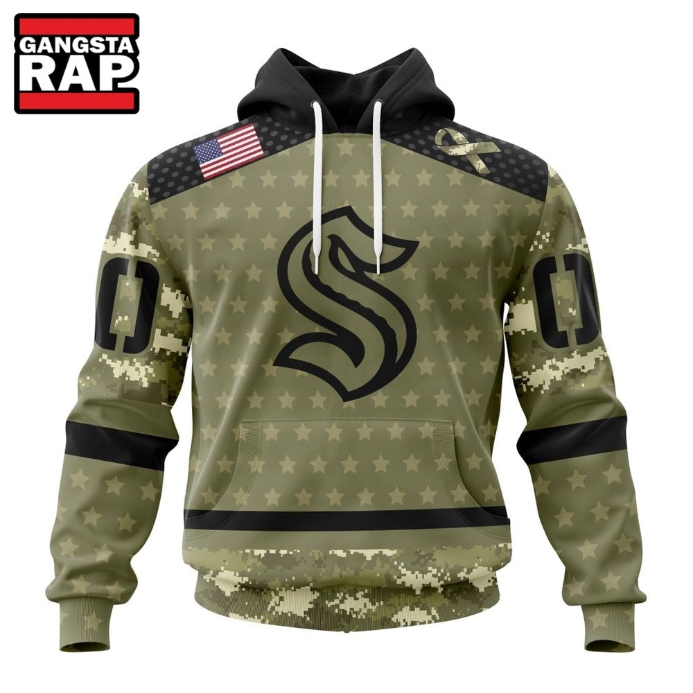 NHL Seattle Kraken Special Camo Military Appreciation Hoodie, T Shirt