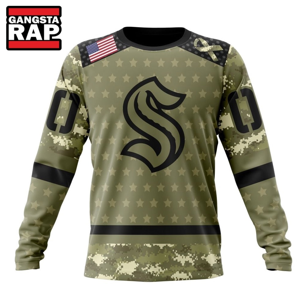 NHL Seattle Kraken Special Camo Military Appreciation Hoodie, T Shirt
