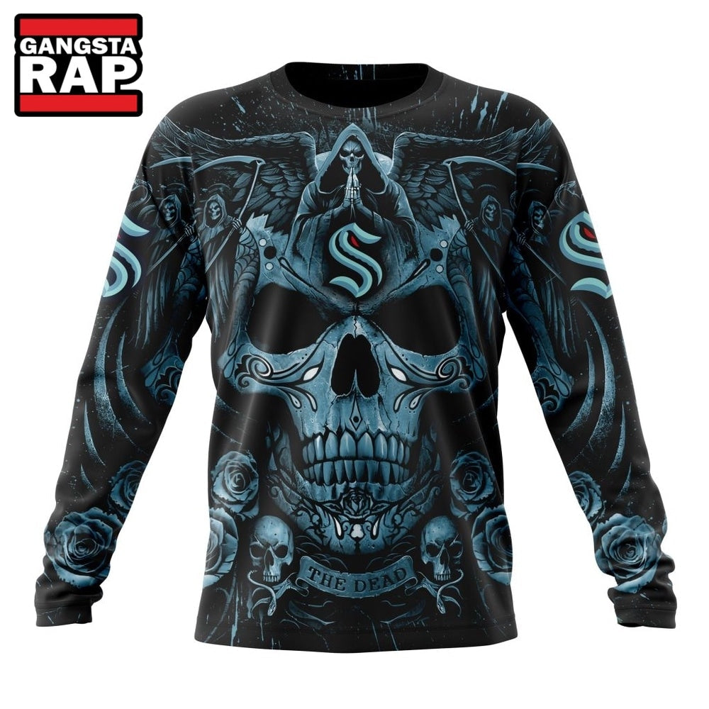 NHL Seattle Kraken Special Design Halloween With Skull Art Hoodie, T Shirt