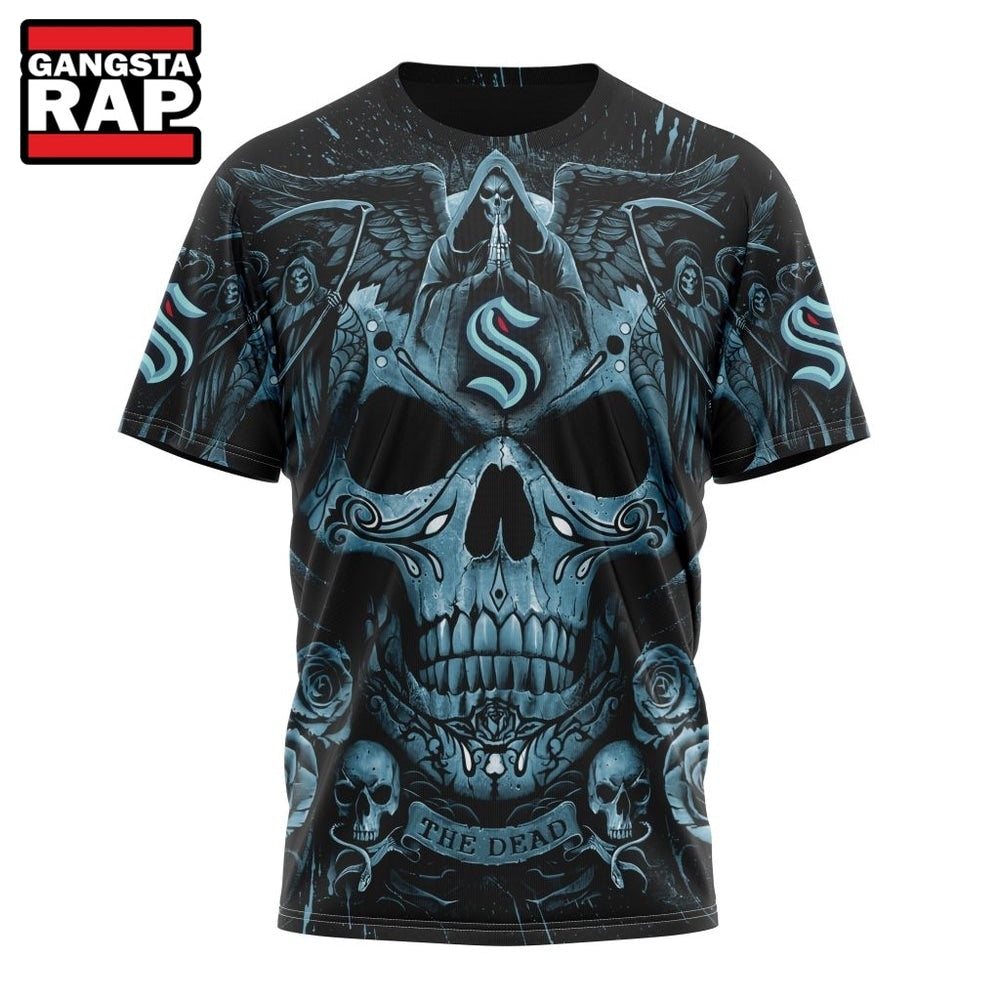 NHL Seattle Kraken Special Design Halloween With Skull Art Hoodie, T Shirt
