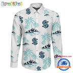 NHL Seattle Kraken Special Hockey Long Sleeve Hawaiian Design Button Shirt
