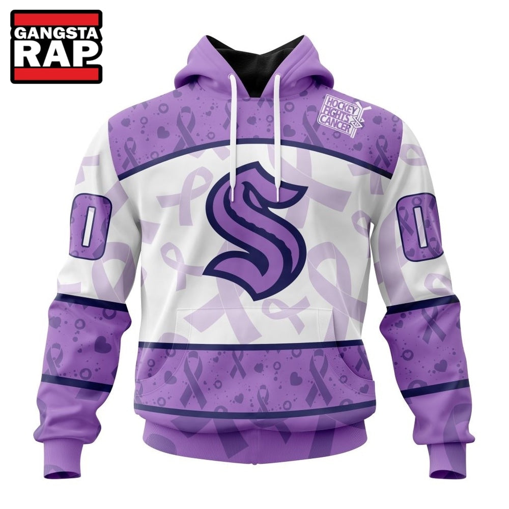 NHL Seattle Kraken Special Lavender Fight Cancer Hoodie, T Shirt